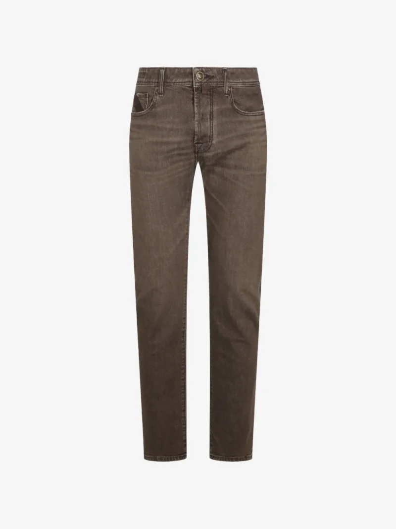 Jeans Jacob Cohen Logo-Patch Straight-Leg maro