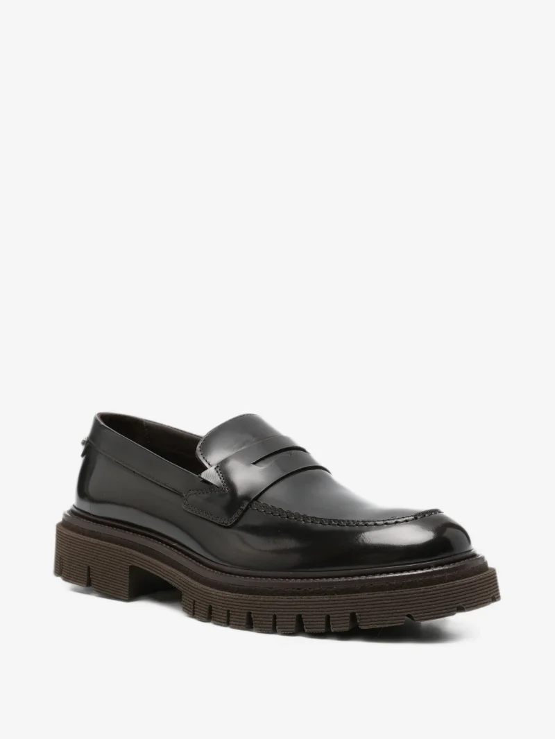 Loafers Baldinini Patent-Leather Lug-Sole maro - imagine 3