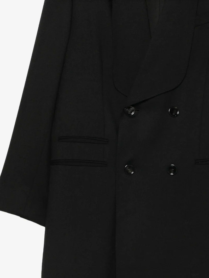 Palton Ami Paris Double-Breasted Shawl-collar negru - imagine 3
