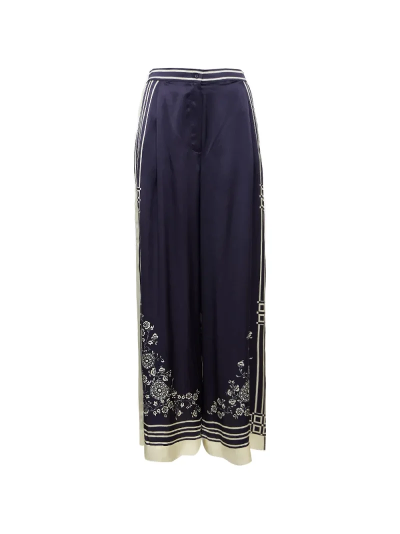 Pantaloni Alemais Banderra Silk bleumarin