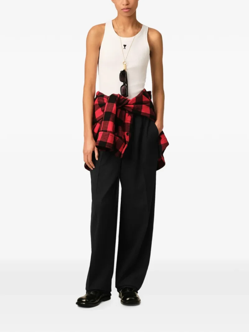 Pantaloni Ami Paris Elasticated-Waist negru - imagine 4