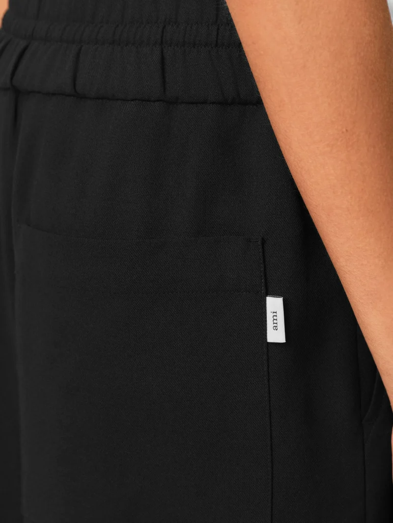 Pantaloni Ami Paris Elasticated-Waist negru - imagine 5