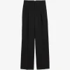 Pantaloni Ami Paris High-Waisted Wide-Leg negru