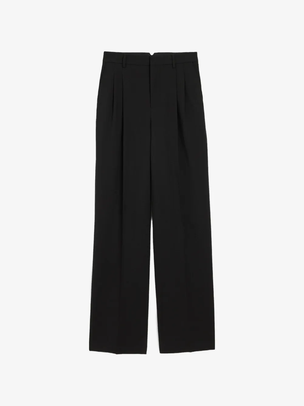 Pantaloni Ami Paris High-Waisted Wide-Leg negru