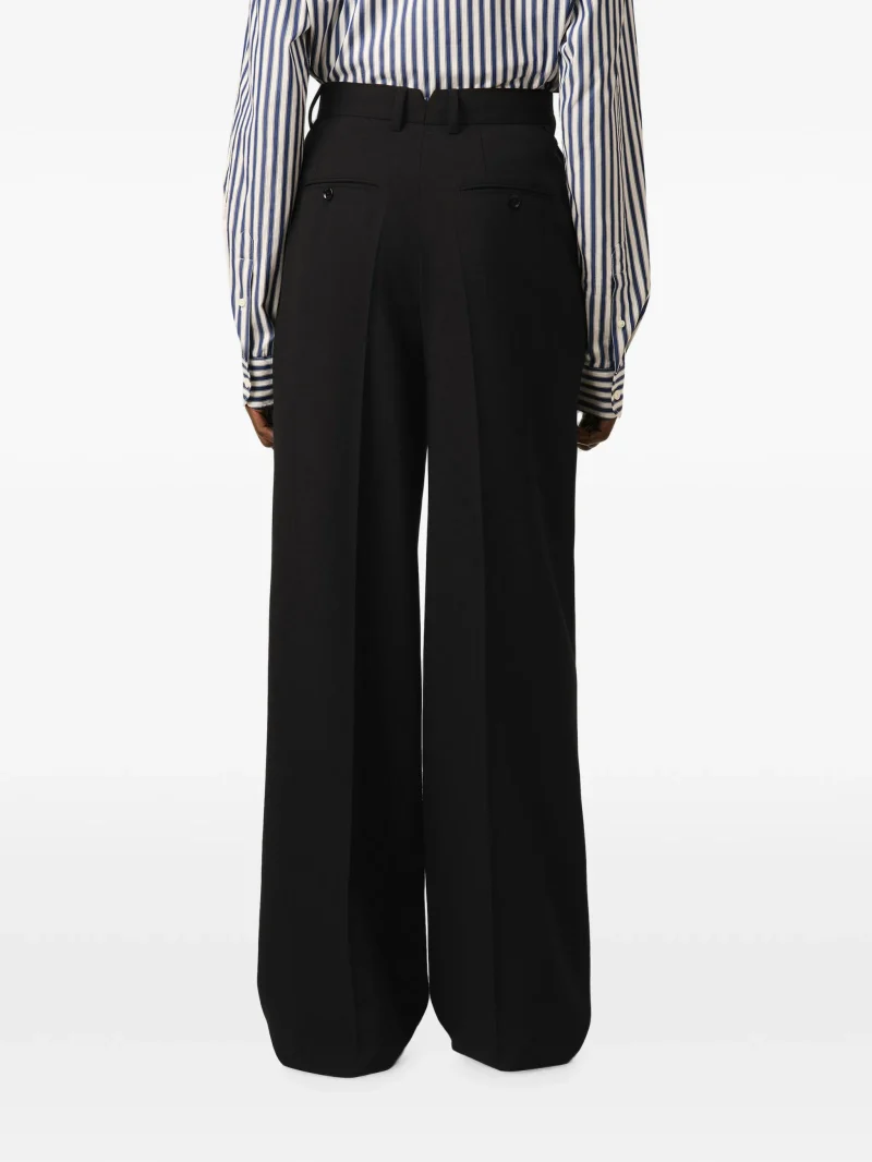 Alternative view of Pantaloni Ami Paris High-Waisted Wide-Leg negru