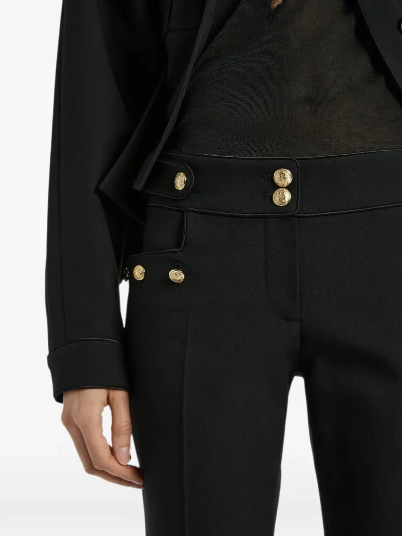 Pantaloni Balmain Pleated Wool Gabardine negru - imagine 5