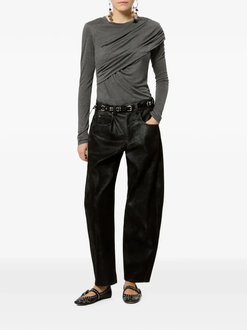 Pantaloni Belky Barrel-Fit negru - imagine 4