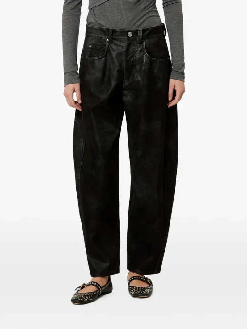 Pantaloni Belky Barrel-Fit negru - imagine 3