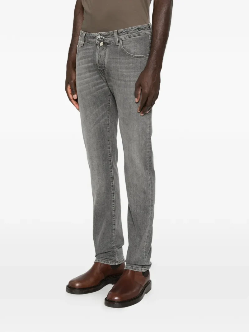 Pantaloni denim Jacob Cohen Apres-Ski Logo-Patch gri - imagine 3