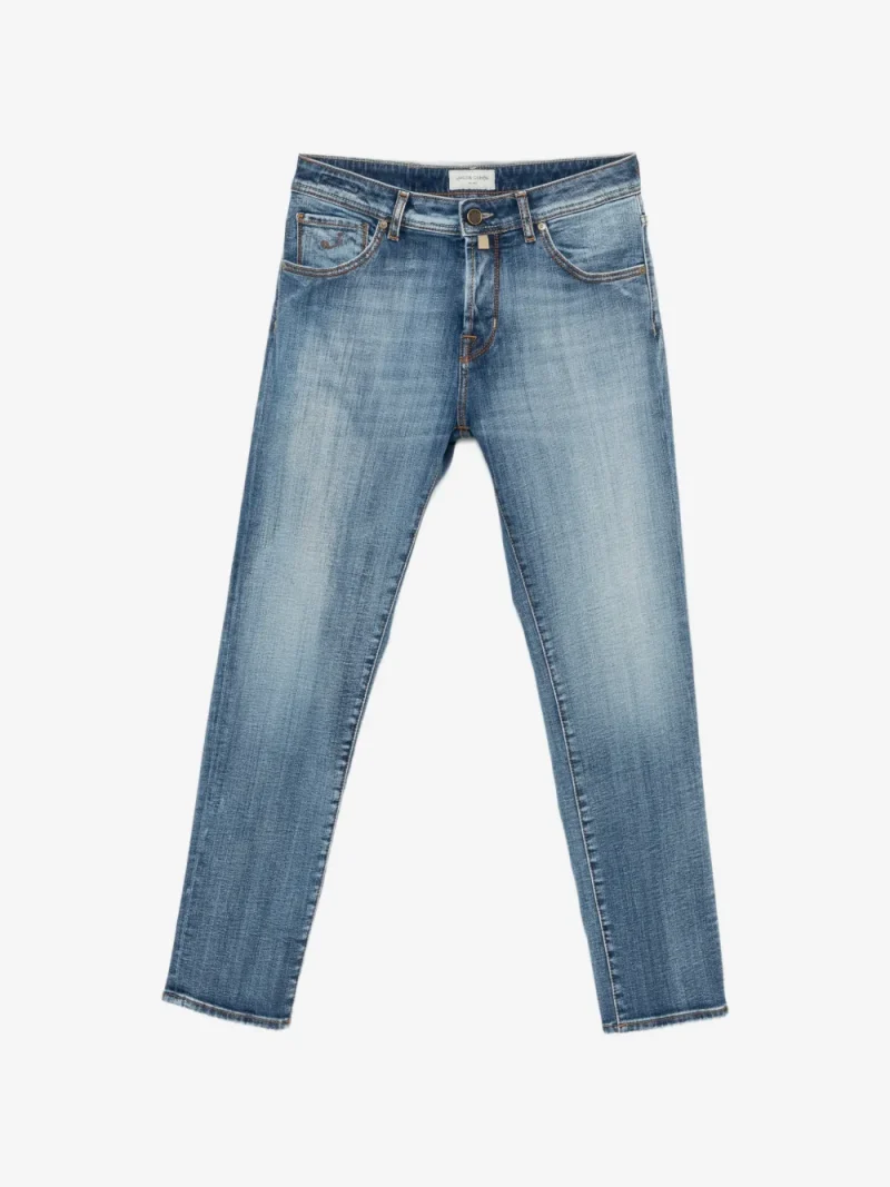 Pantaloni denim Jacob Cohen Faded-Effect Straight-Leg albastru