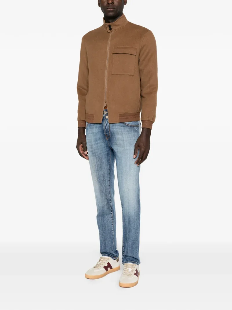 Pantaloni denim Jacob Cohen Faded-Effect Straight-Leg albastru - imagine 3