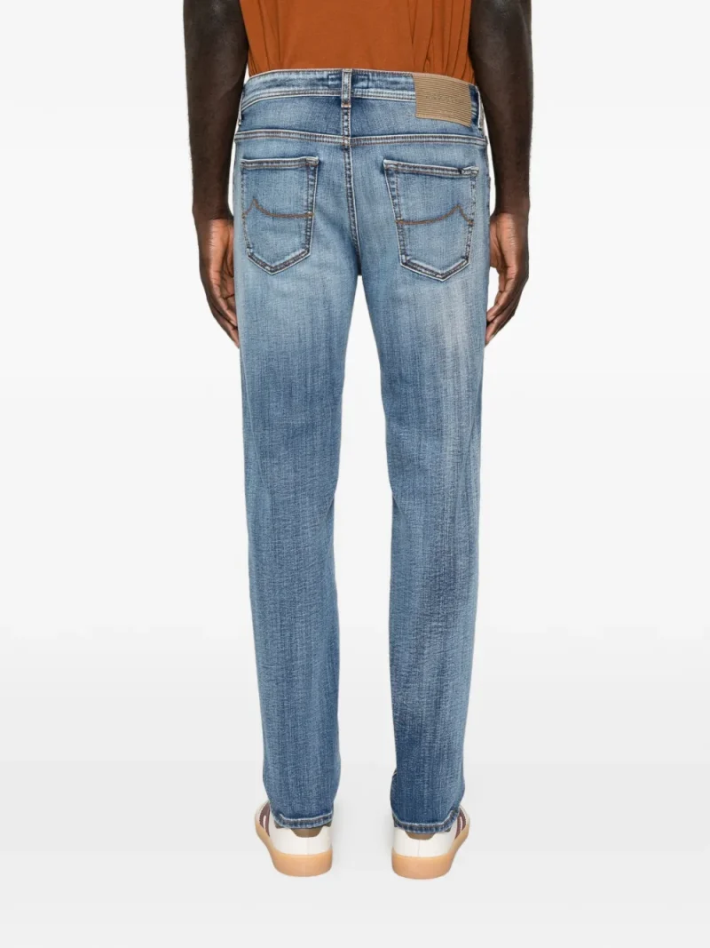 Alternative view of Pantaloni denim Jacob Cohen Faded-Effect Straight-Leg albastru