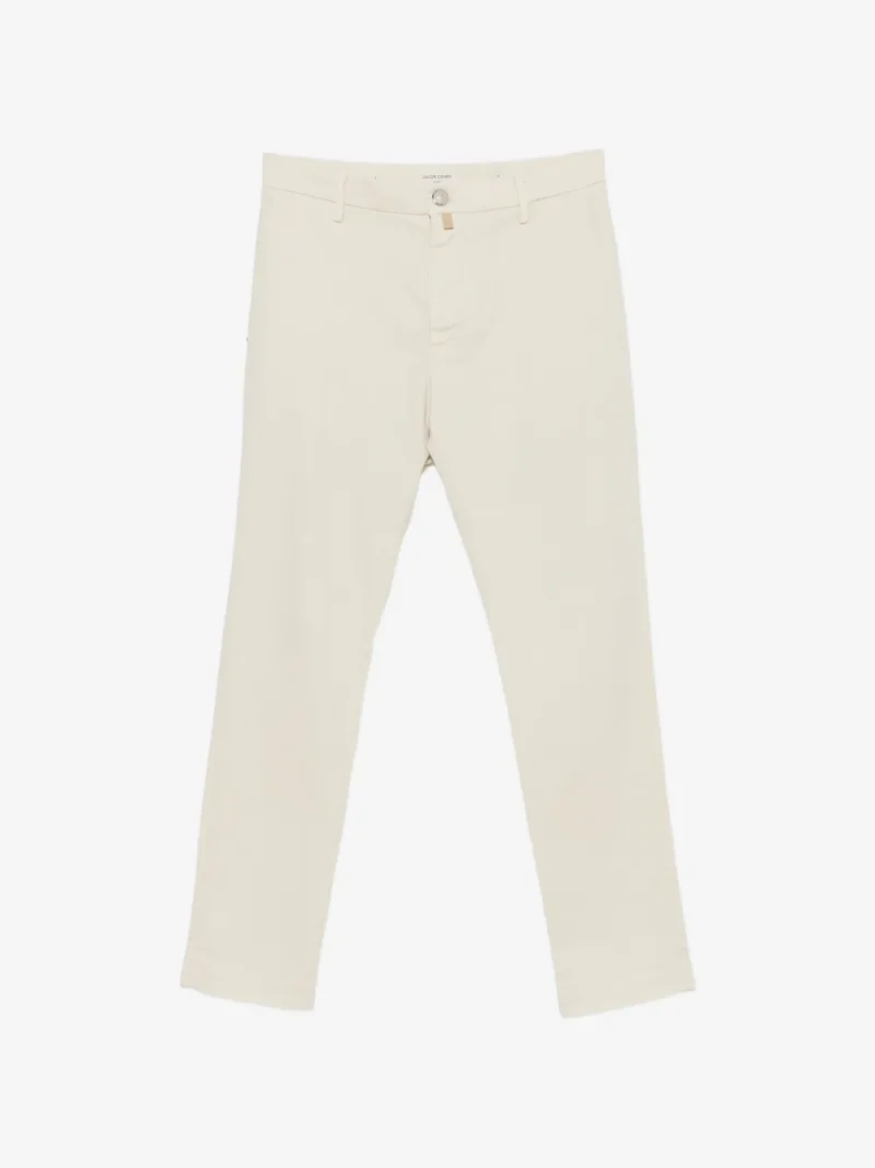 Pantaloni denim Jacob Cohen Logo-Patch Straight-Leg bej