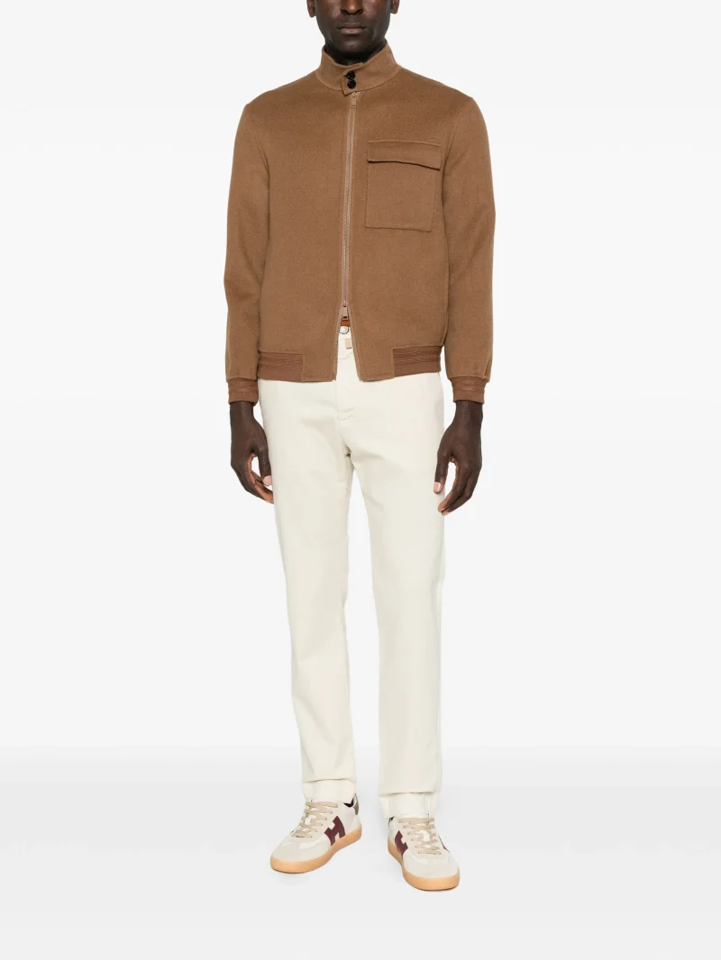 Pantaloni denim Jacob Cohen Logo-Patch Straight-Leg bej - imagine 4