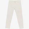 Pantaloni denim Jacob Cohen Logo-Patch Straight-Leg ecru