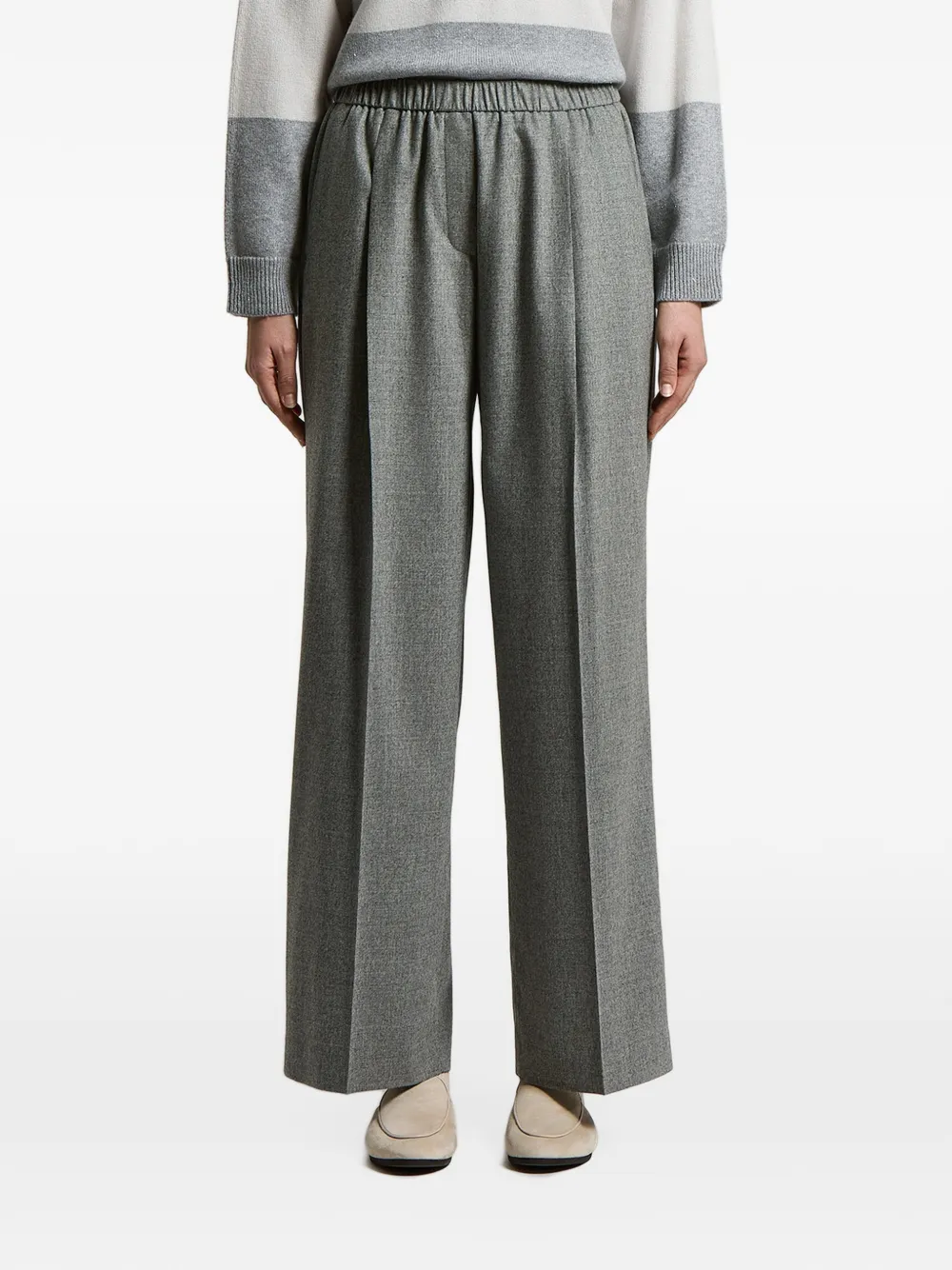 Pantaloni Peserico Pleat-Detail Elasticated-Waist gri