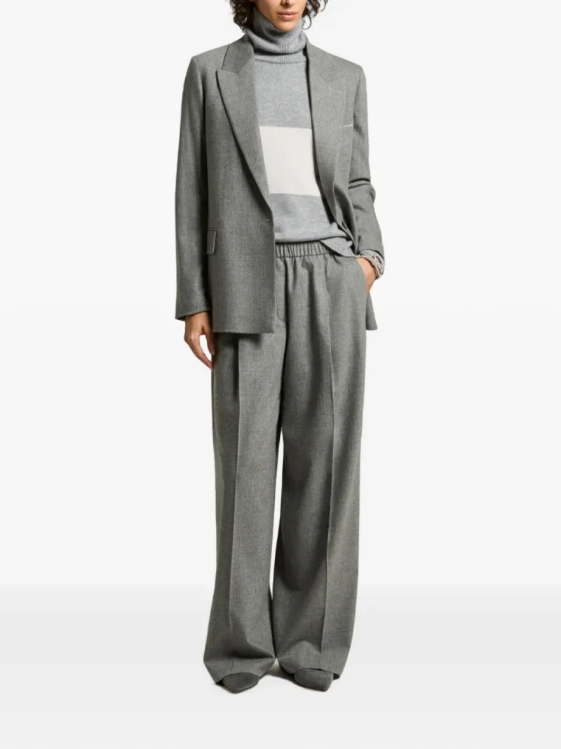 Pantaloni Peserico Pleat-Detail Elasticated-Waist gri - imagine 4
