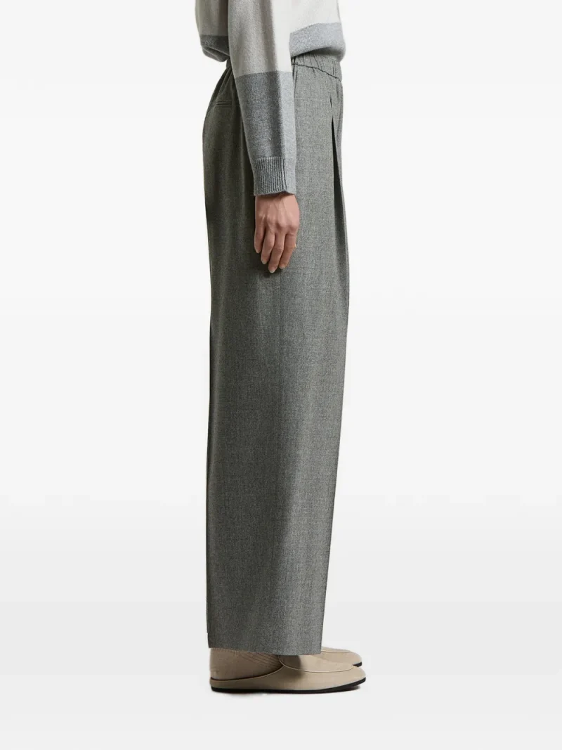 Pantaloni Peserico Pleat-Detail Elasticated-Waist gri - imagine 3