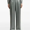 Pantaloni Peserico Pleat-Detail Satin-Finish gri
