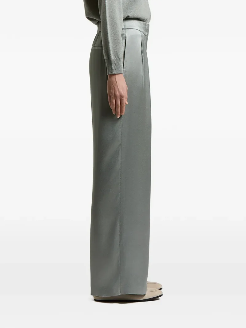 Pantaloni Peserico Pleat-Detail Satin-Finish gri - imagine 3