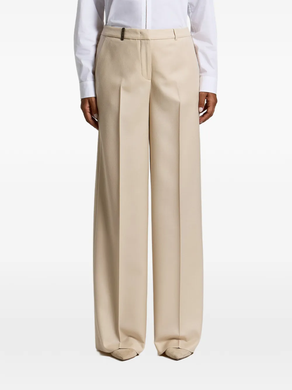 Pantaloni Peserico Wide-Leg Tailored bej
