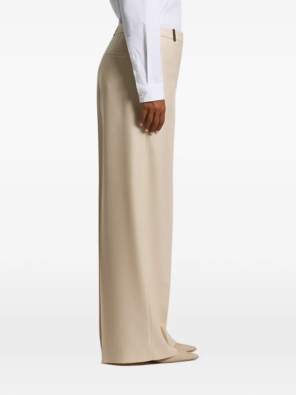 Pantaloni Peserico Wide-Leg Tailored bej - imagine 3