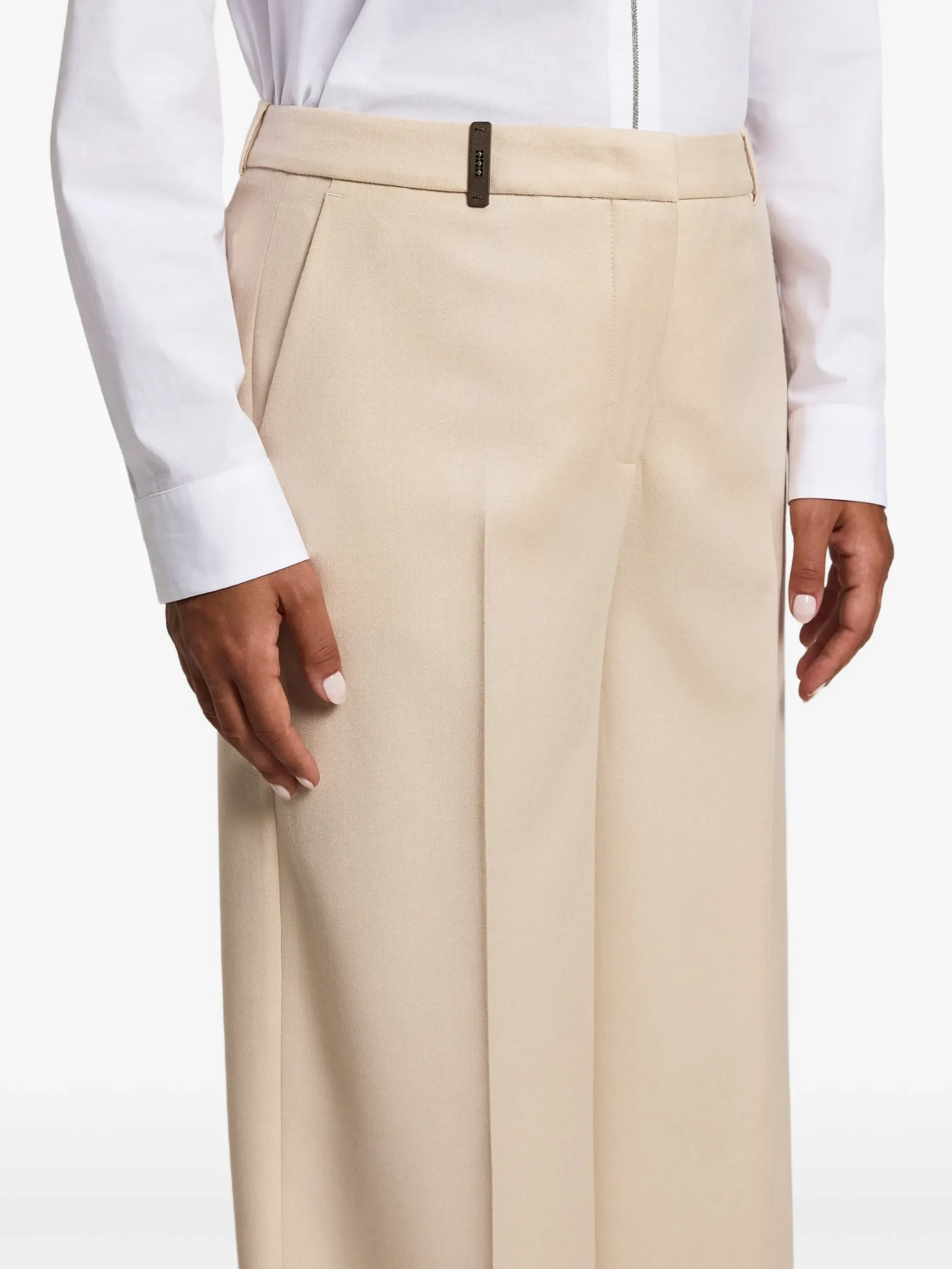 Pantaloni Peserico Wide-Leg Tailored bej - imagine 4