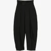 Pantaloni Rohe Puck Pleated High-Waisted negru