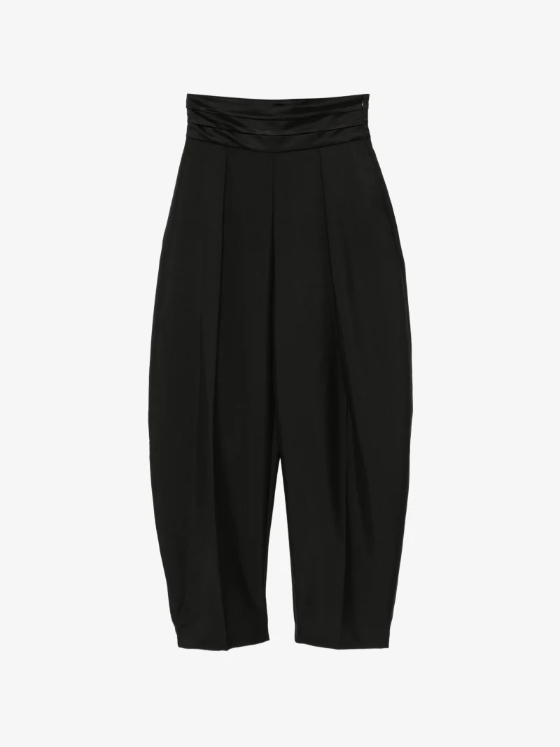 Pantaloni Rohe Puck Pleated High-Waisted negru