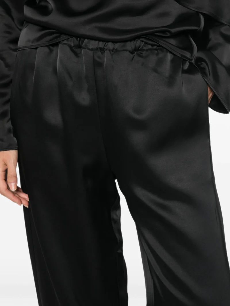 Pantaloni Rohe Relaxed Fit Satin negru - imagine 5