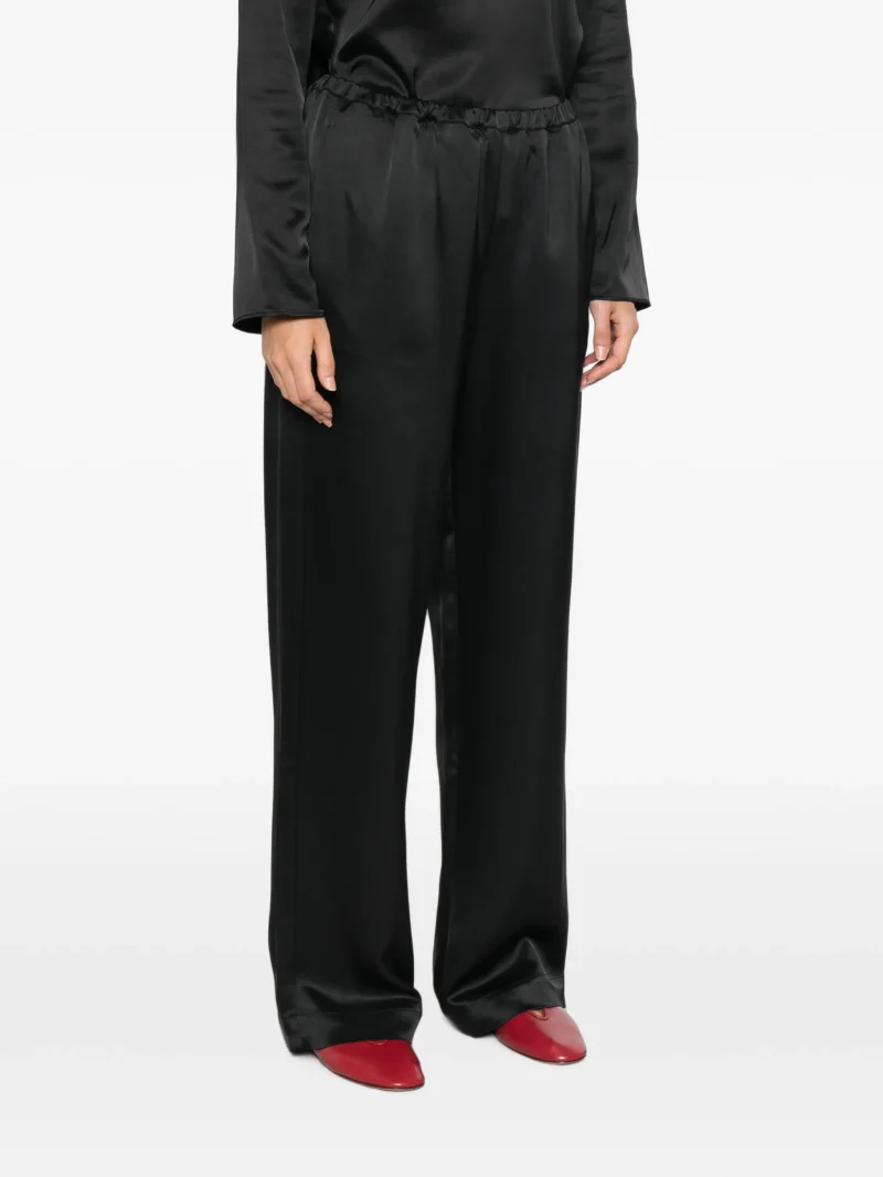 Pantaloni Rohe Relaxed Fit Satin negru - imagine 3