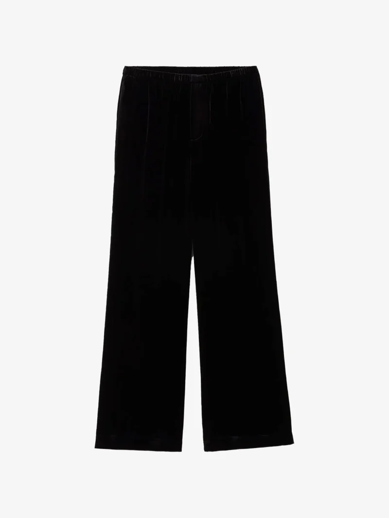 Pantaloni Rohe Velvet Relaxed-Fit negru