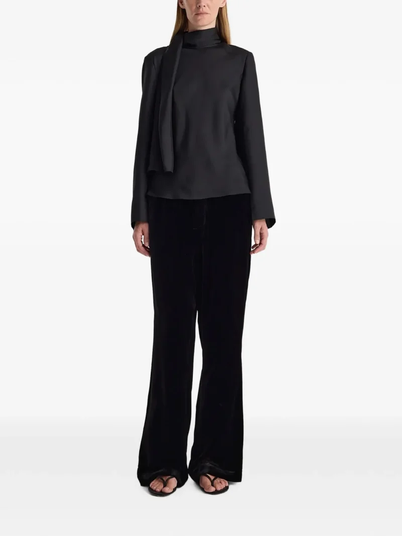 Pantaloni Rohe Velvet Relaxed-Fit negru - imagine 4