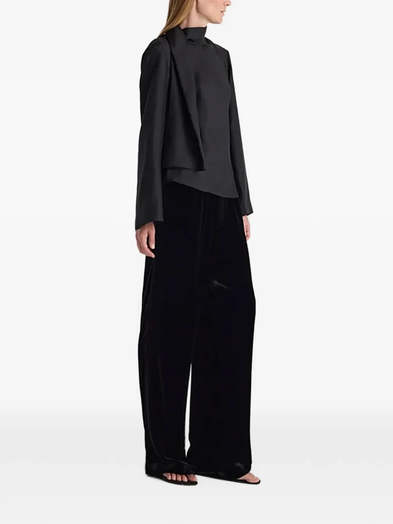 Pantaloni Rohe Velvet Relaxed-Fit negru - imagine 3