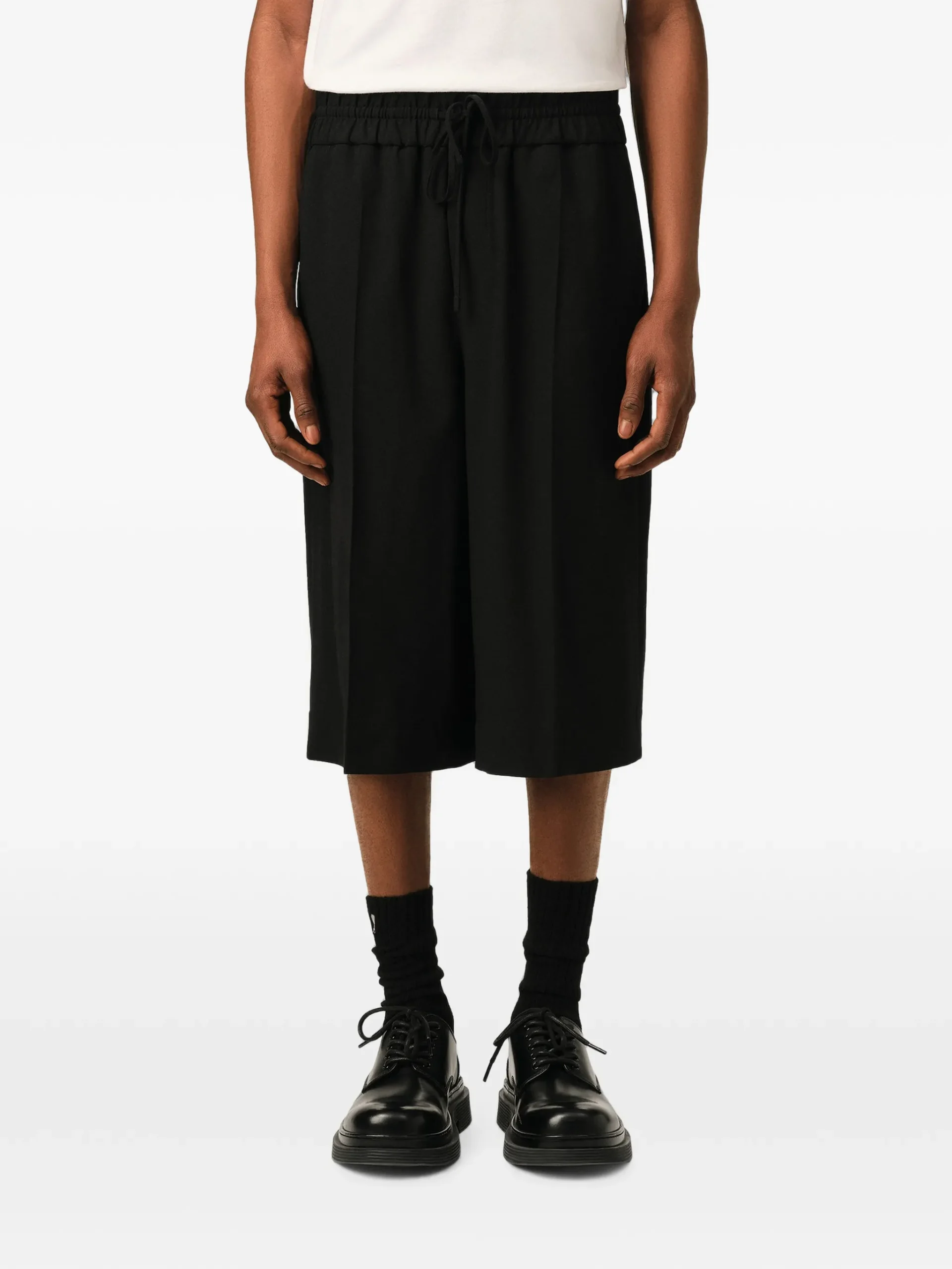 Pantaloni scurti Ami Paris Elasticated negru - imagine 3