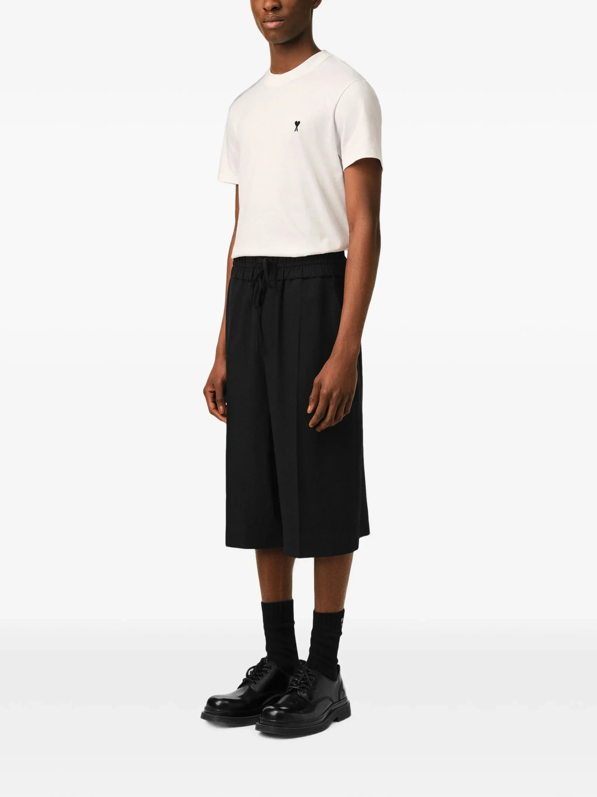 Pantaloni scurti Ami Paris Elasticated negru - imagine 4