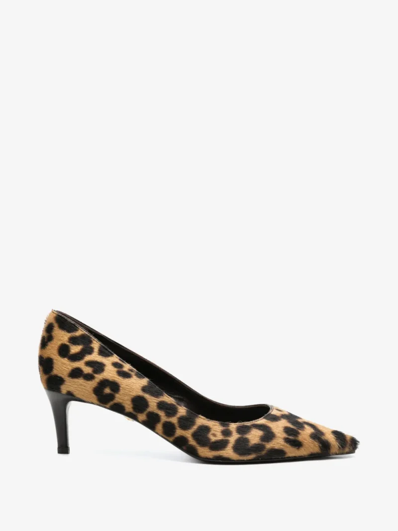 Pantofi Baldinini Leopard-Print Hair-Texture maro