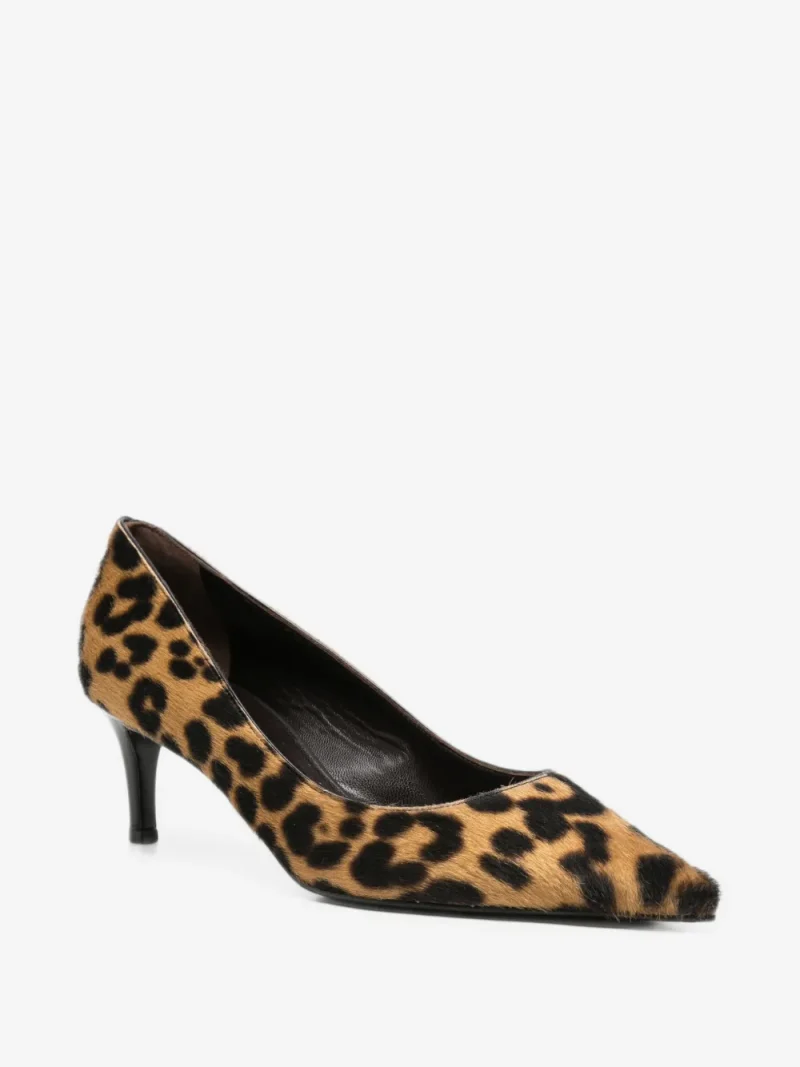 Pantofi Baldinini Leopard-Print Hair-Texture maro - imagine 3