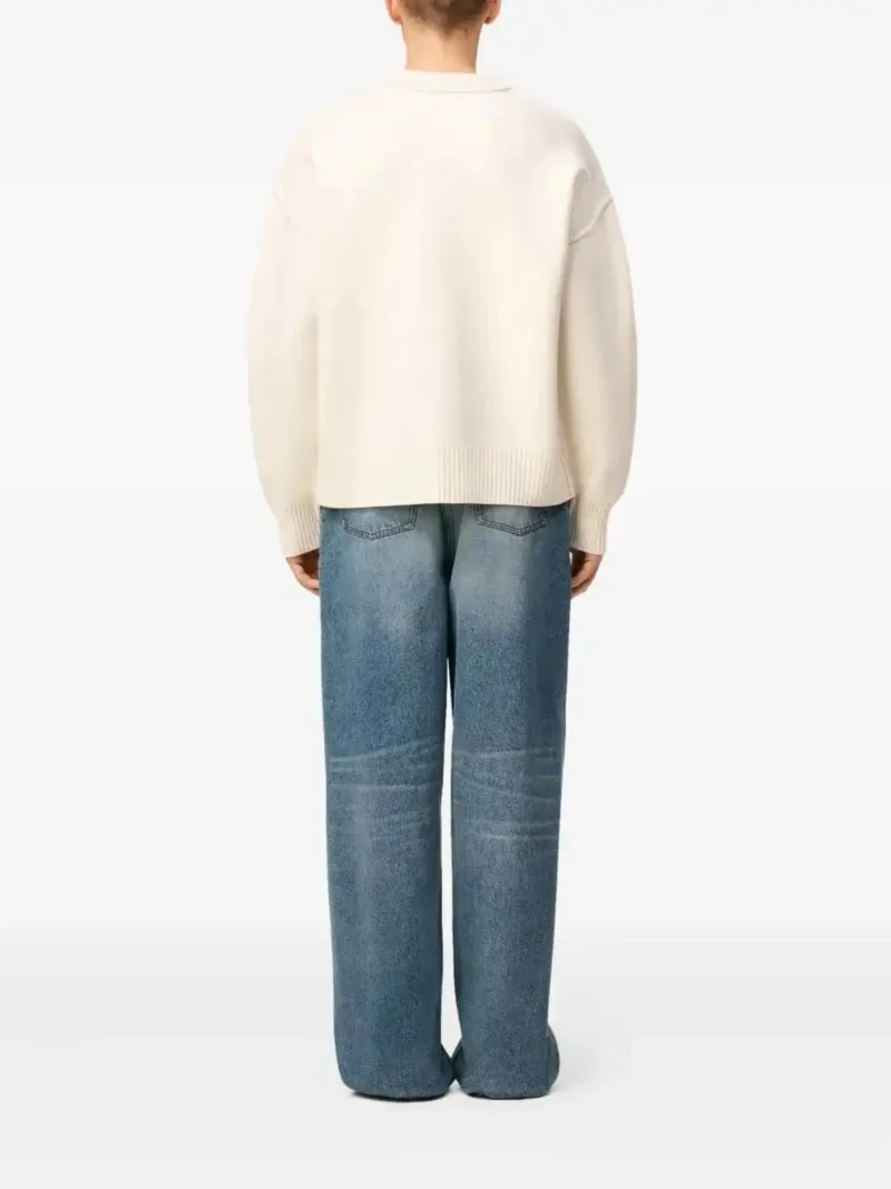 Pulover Ami De Coeur Crew-Neck Wool ecru - imagine 4