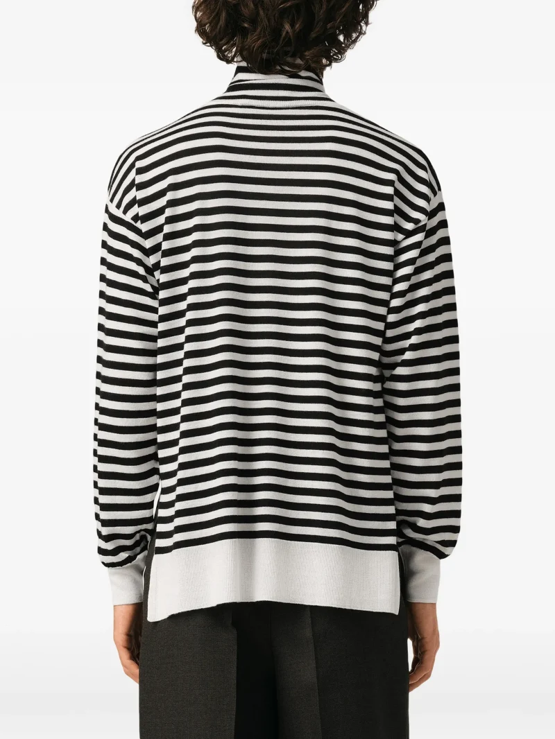 Alternative view of Pulover Ami Paris Sailor Striped Turtleneck alb