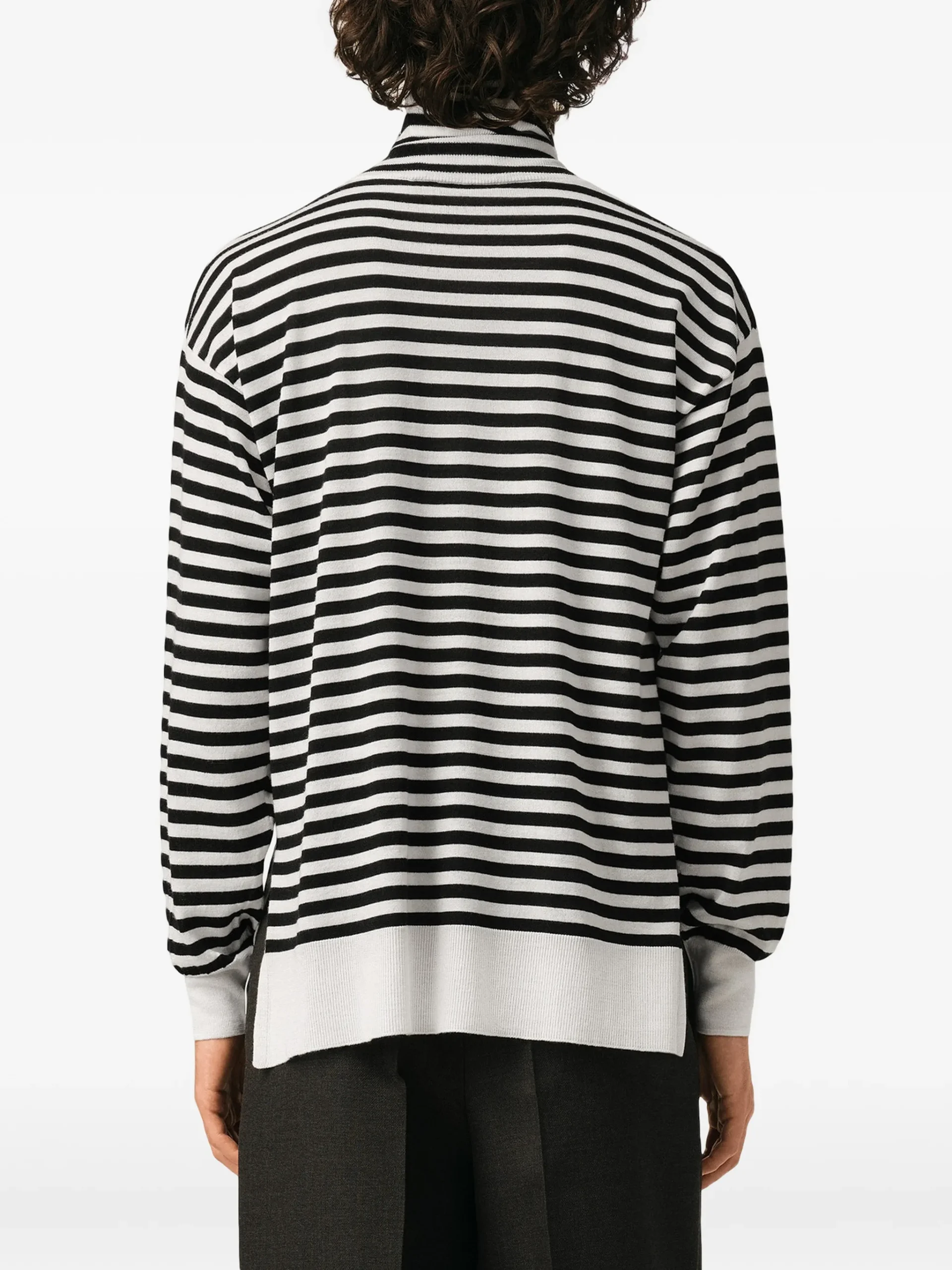Pulover Ami Paris Sailor Striped Turtleneck alb - imagine 2