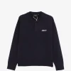 Pulover Axel Arigato Tag Logo-Patch Henley bleumarin