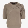 Pulover Fabiana Filippi Rhinestone-Embellished Embroidered maro