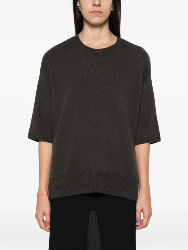 Pulover Lisa Yang Camille Crew-Neck khaki - imagine 3