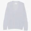 Pulover Lisa Yang Leona V-neck albastru