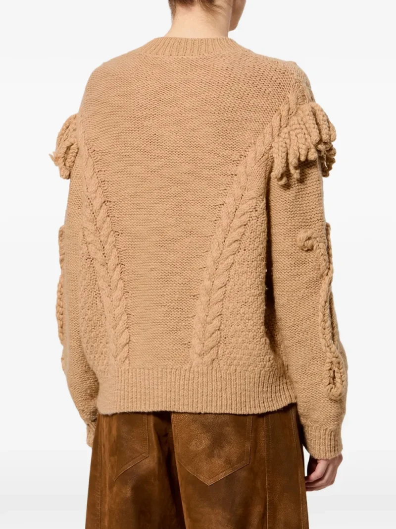Alternative view of Pulover Marant Etoile Katria Fringe-Detail Aran-Knit bej