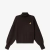 Pulover Marant Etoile Nasha Logo-Embroidered Roll-Neck maro