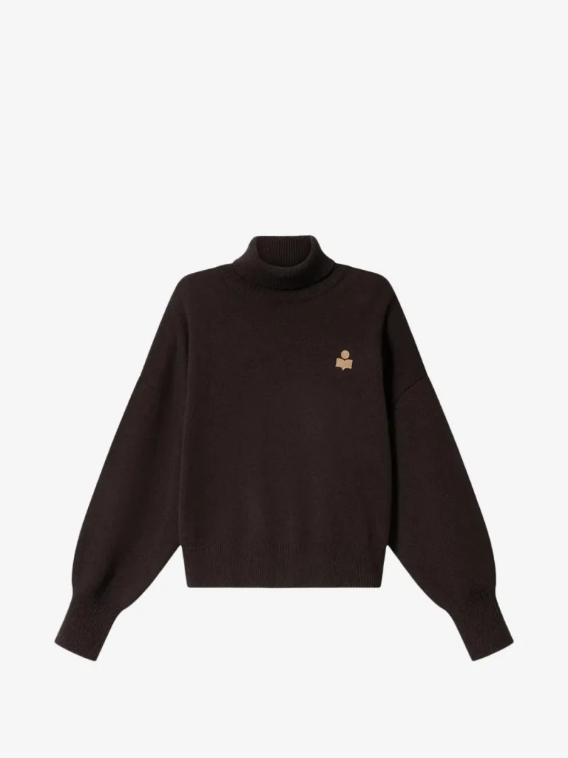 Pulover Marant Etoile Nasha Logo-Embroidered Roll-Neck maro
