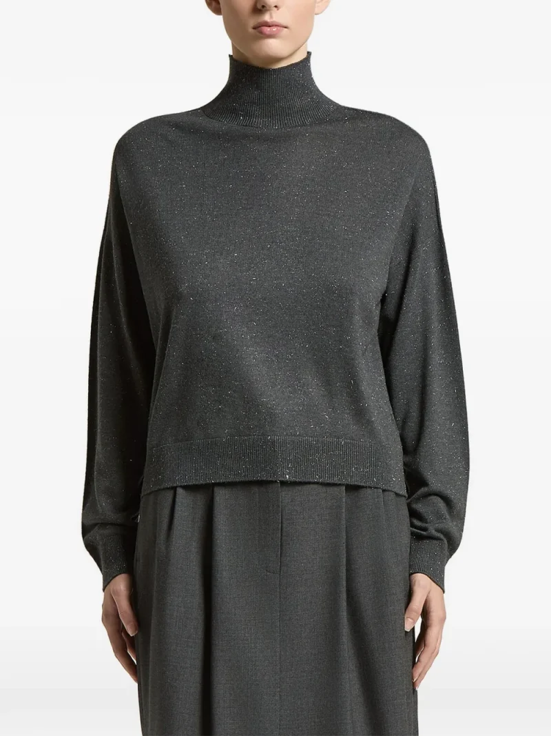 Pulover Peserico Flecked High-Neck gri