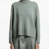 Pulover Peserico Roll-Neck Side-Slit verde